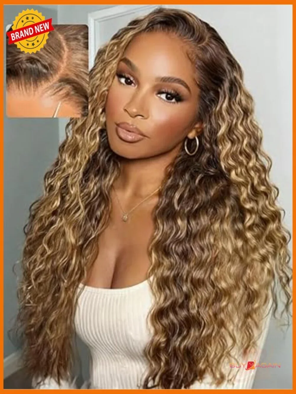 Water Wave 13x4 Lace Front Human Hair Wig Glueless Drawstring Pre Plucked